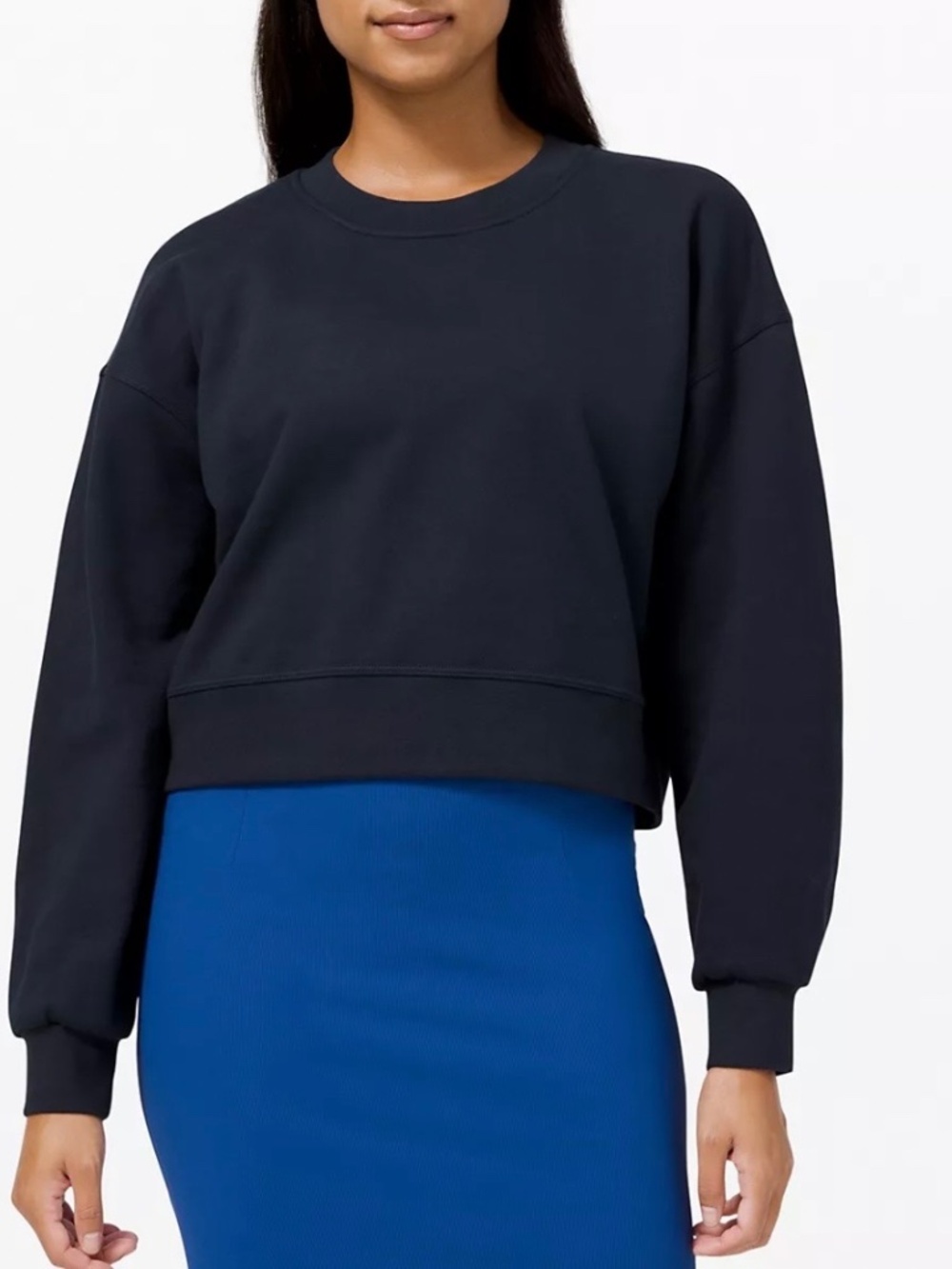 Lululemon Perfectly Oversized Cropped Crew size 8 Navy-NWT